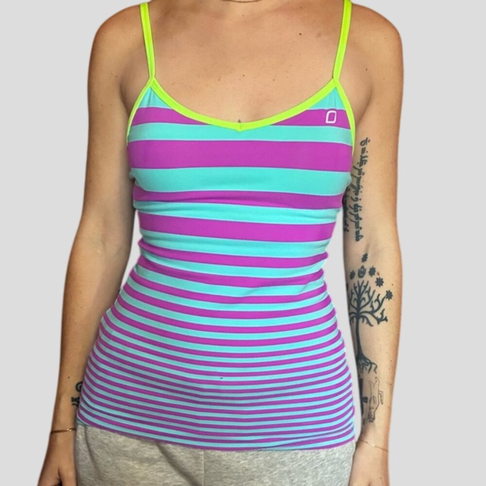 Lorna Jane Striped Athletic Yoga Exercise Tank Top